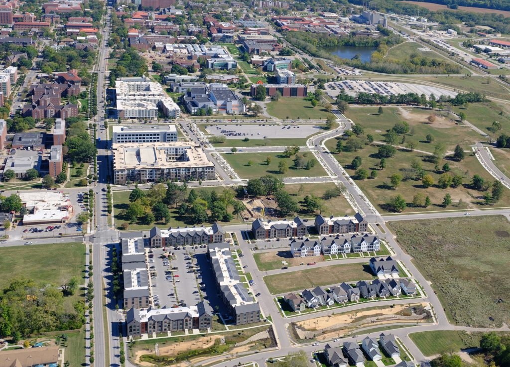 aerial shot of West Lafayette