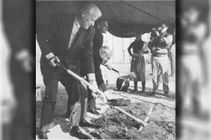 old picture of men digging