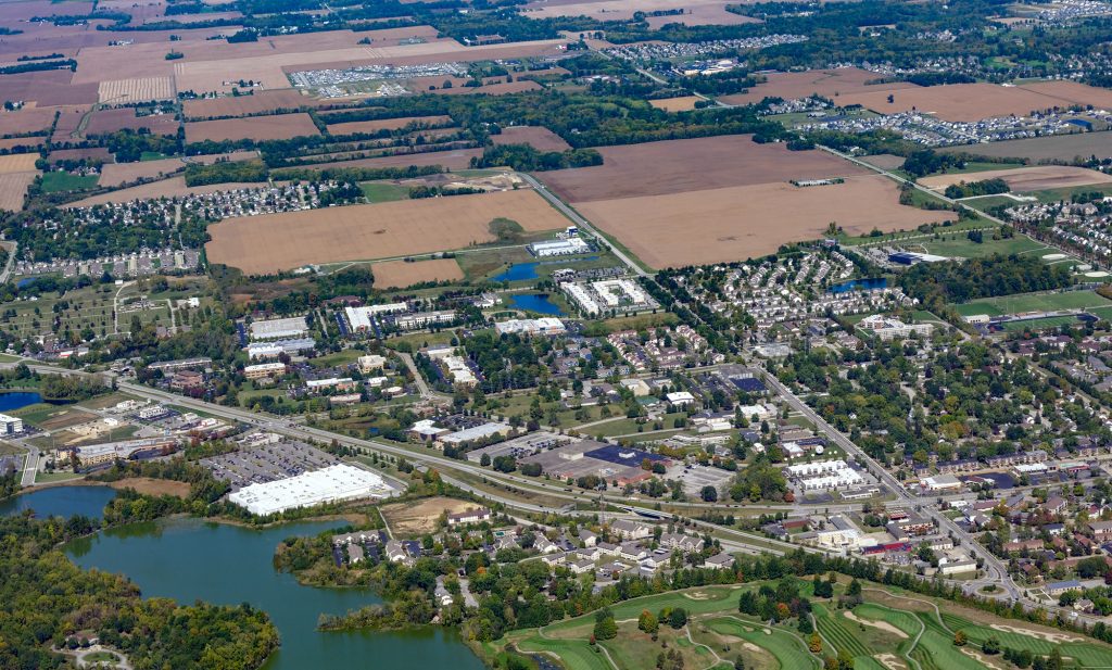 aerial shot of West Lafayette